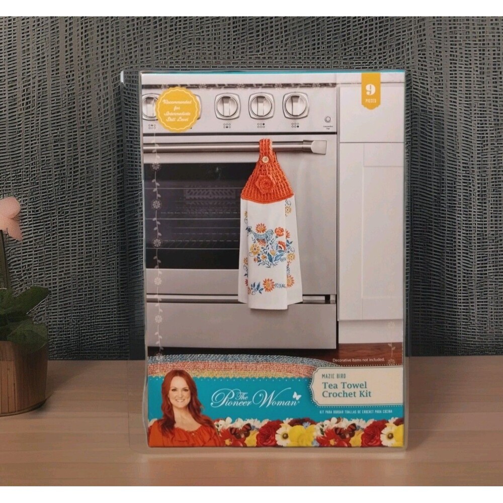 The Pioneer Woman Decorative Kitchen Tea Towel Crochet Kit, Mazie Bird - NIB